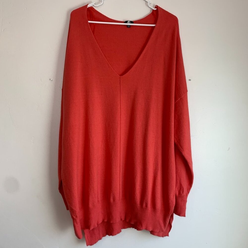 NWT A&I Spiced Coral V-Neck Long Sleeve Sweater
